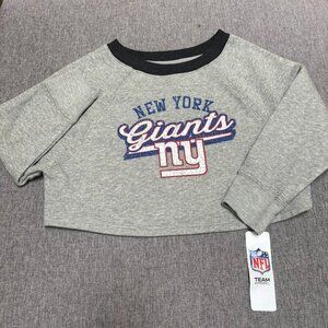 New York Giants Sweatshirt Girls XSmall Gray NFL Cropped Oversized